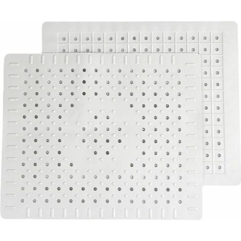 ZVD blanc Lot de 2 tapis de protection pour évier de cuisine en caoutchouc antidérapant durable, facile à nettoyer et à couper soi-même. (1/4)