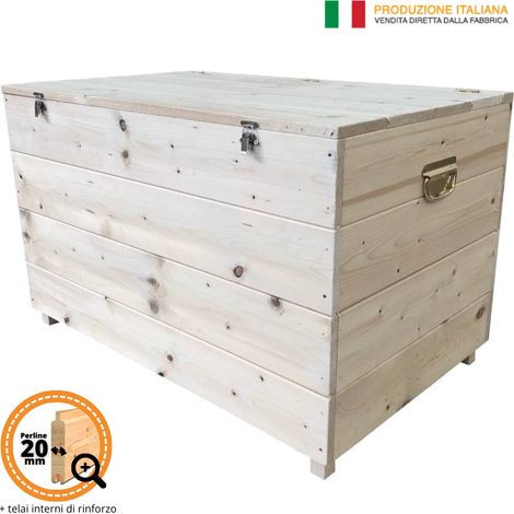 Cassapanca baule in legno H 60 cm | 75 x 60 x 60 cm (1/5)
