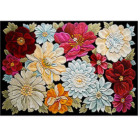 Tapis De Salle De Bain - Rectangulaire - Dos En Caoutchouc Antidérapant - Motif Feuilles Damas Vert Or - 50 X 80 Cm - 1 Pièce (1/5)