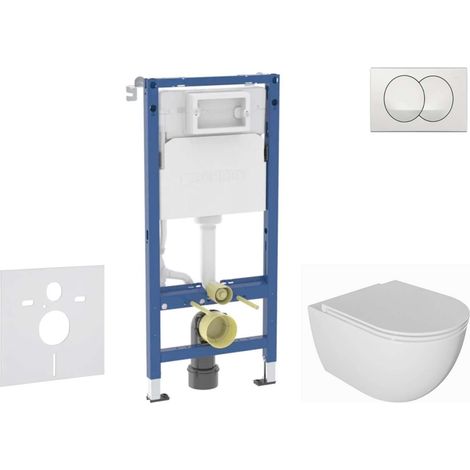 Geberit Duofix - Set con modulo di installazione, vaso WC Oudee e copriwater softclose, placca di comando Delta, bianco SANI11CA3136B