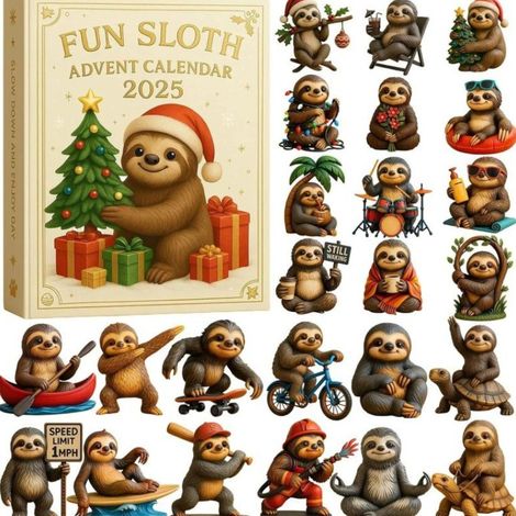 Adventskalender mit Überraschungsboxen für den Countdown bis Weihnachten.
Niedliche Acryl-Kleiderhaken mit Faultiermotiv – eine festliche Geschenkbox. (1/3)