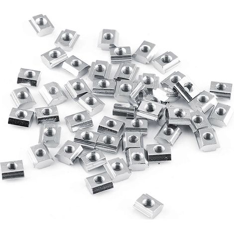 Écrou coulissant en acier au carbone nickelé pour accessoires de profilés en aluminium (EU20 M4) (1/5)
