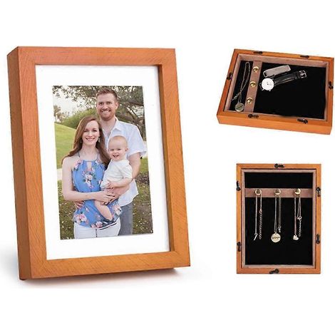 Coffre-fort dissimulé pour cadres photo, boîte de rangement à compartiment secret, coffre-fort caché pour bijoux et clés, idéal pour la maison ou le bureau. (1/5)