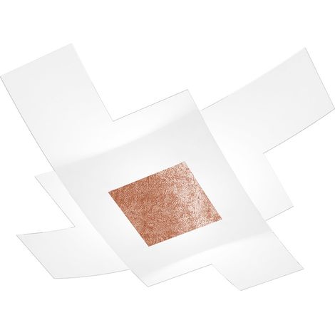 TETRIS COLOR APPLIQUE-PLAFONIERA D.95 CM. 4 LUCI FOGLIA RAME 1121-95-FR (1/3)