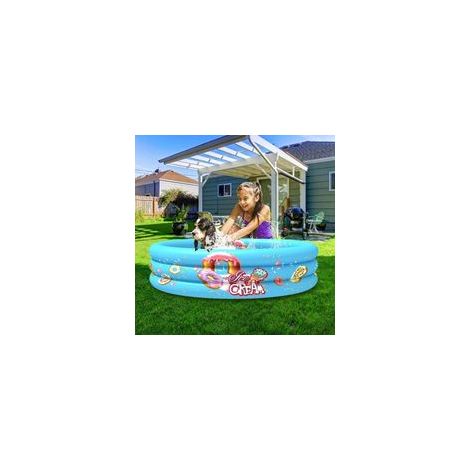 Piscine gonflable en PVC pour enfants et bébé, pataugeoire intérieure et extérieure – Jouet aquatique à montage rapide, avec kit de réparation– (1/4)