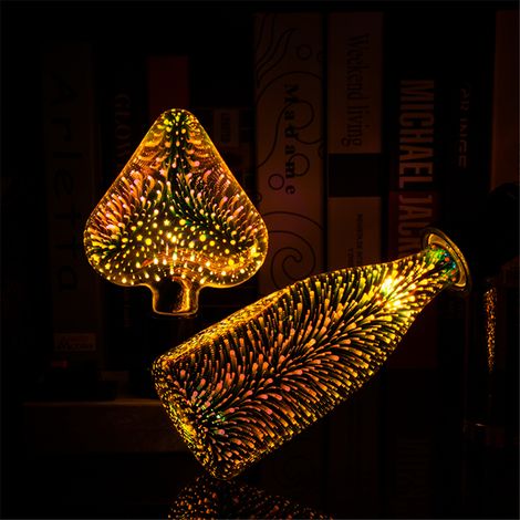 3D-LED-Lampe mit Feuerwerkseffekt, farbenfrohe Vintage-LED-Dekorationslampe 4W E27 (1/5)