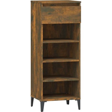 Maison Exclusive - Scarpiera Rovere Fumo 40x36x105 cm in Legno Multistrato (1/5)