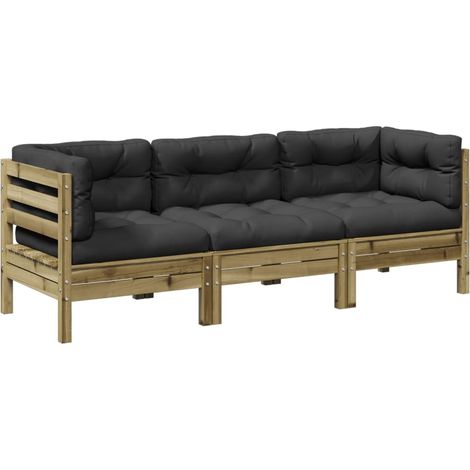 Maison Exclusive - Set Divani da Giardino 3pz con Cuscini Legno Impregnato di Pino