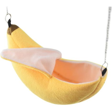 1 Hamac pour rongeur, nid en coton, accessoire cage, forme banane, pour hamster écureuil (1/5)