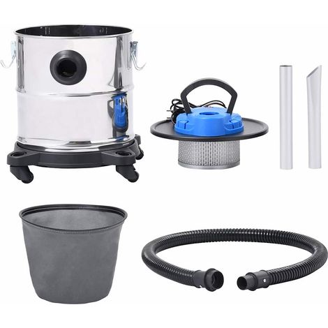 vidaXL Aspiradora de cenizas filtro HEPA 1200 W 20 L acero inoxidable (1/2)