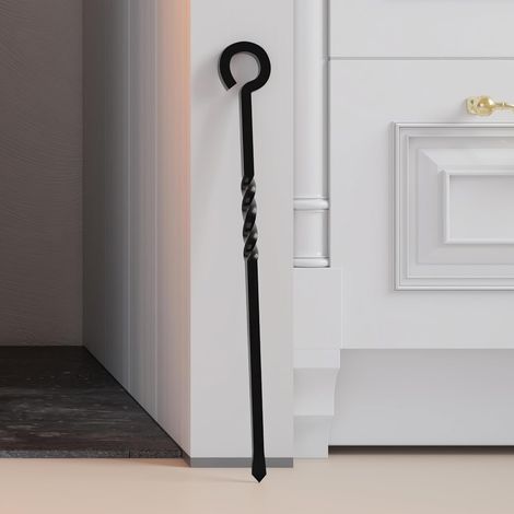 Tisonnier noir de 40,5 cm de long pour cheminée, pour brûleurs à bûches et feux ouverts, accessoire pour le coin du feu (1/5)