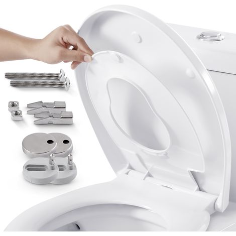 AREBOS Toilettendeckel Oval mit Kindersitz, Absenkautomatik, Antibakteriell nach ISO 22916 (1/5)