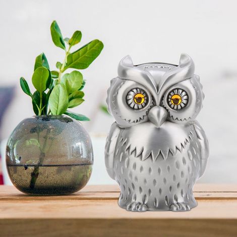 Eulenförmige Spardose aus Metall, handgefertigt, Münzbox, Heimdekoration, Geschenk (1/5)