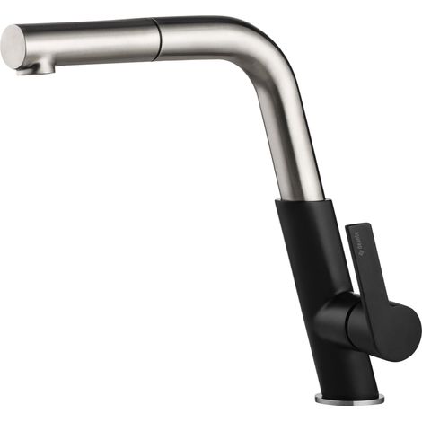 Deante Silia BQS B730 robinet cuisine bi color noir acier (1/5)
