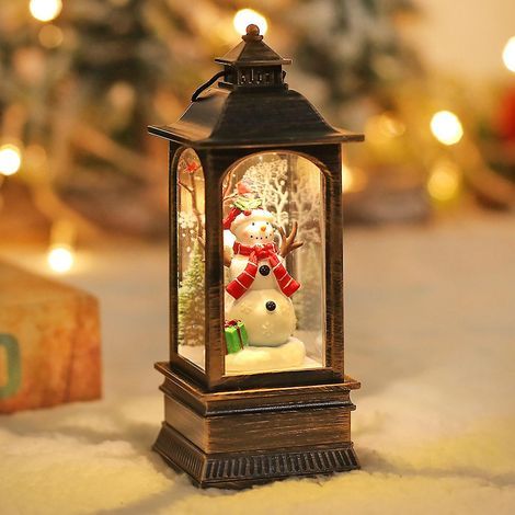 Autre décoration pour Noël,Lanterne LED de Noël à piles, lampe féerique en forme de bonhomme de neige, éclairage suspendu pour fête de Noël, paysage, décoration d'arrière-cour (1/5)