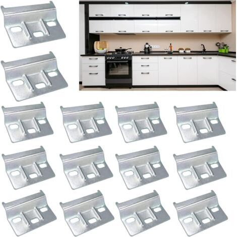 14 Pièces Rail De Suspensio Pièce De Suspension D'armoire Plaque Support Mural Connecteur De Meuble Cintres Pour Plaque Murale En Acier Pour Armoire Penderie Meubles (1/5)