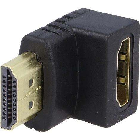 Adaptateur HDMI 1.4 femelle 90 degres vers HDMI male noir