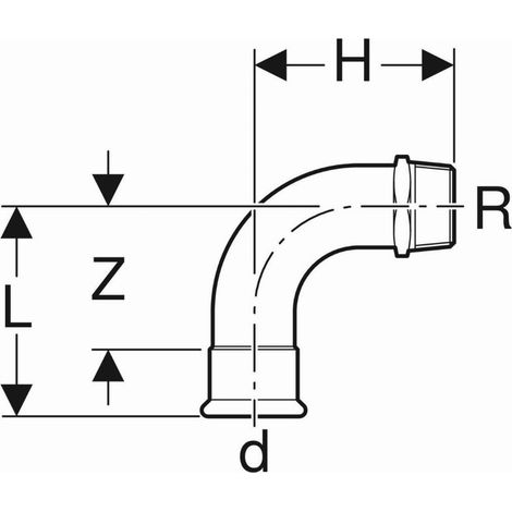 GEBERIT Curva 90° Mista Femmina/Maschio Acciaio Dn40 Ø42X1.1/2"M - 23510 (1/2)