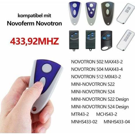 Lot de 2 télécommandes de porte de garage compatibles avec Novoferm Novotron 502 MAX43-2 Novotron 512 MIX43-2 433,92 MHz,de (1/2)