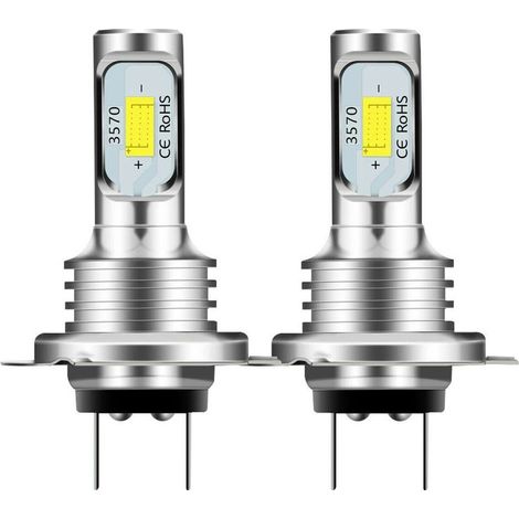 Lot de 2 ampoules LED antibrouillard H7 haute luminosité 80 W 3570 2 SMD 6000 K compatibles voitures et motos (1/4)