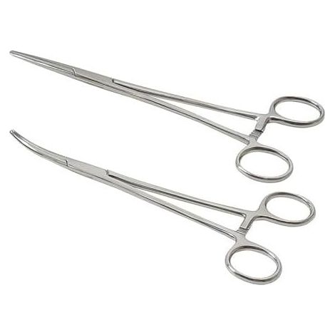 Pince À Piercing - Pince Clamper Autoverrouillante - Mâchoires Dentées Puissantes - Pour Bricolage Soins Animaliers Pêche - 12.5 Cm - Argentée - Lot De 2 (1/5)