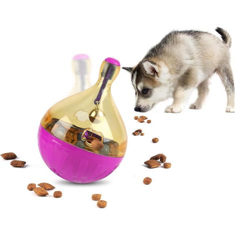 Distributeur de Friandises pour Chien Chat Boule de Nourriture pour Chien Jouets Interactifs Distributeur de Nourriture pour Chien Chat Jouet de Distribution Balle de Nourriture pour Animaux-Rose-Fei (1/5)