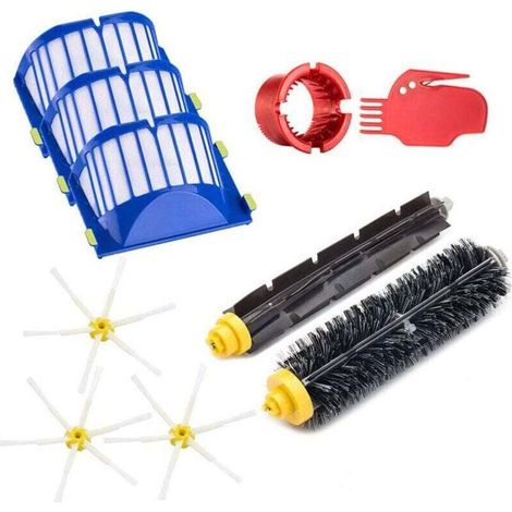 Pièces de rechange améliorées, compatibles avec les accessoires des aspirateurs robots iRobot Roomba séries 600, 606, 620, 650, 671, 675, 676, 677, 680, 691 et 692. (1/4)