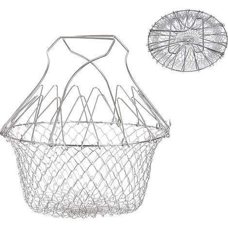 Panier à friture et à salade en acier inoxydable extensible – Idéal pour cuisine professionnelle et domestique (1/5)