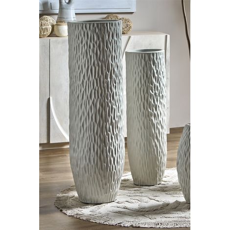 Adara Text Keramikvase. Morel Beige, 100 cm. 2er-Set, 30D x 100 cm. (1/3)