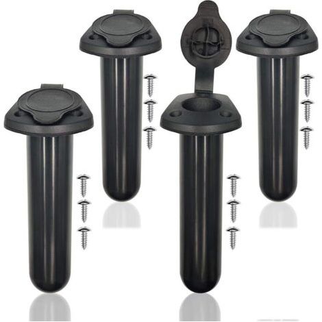 Support de canne à pêche encastré pour kayak avec couvercle, accessoires de matériel de pêche en plastique, outils pour canne à pêche pour kayak et canoë 4pcs (1/5)
