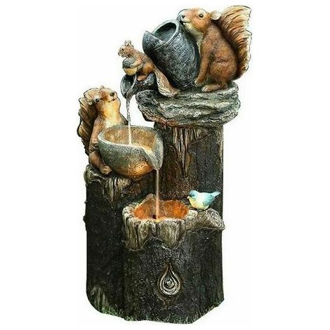 Garden Animal Statue Solar Fountain Led Light Garden Art Deco Outdoor Garden Sculpture (A) (1/5)