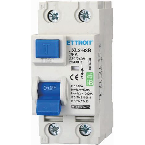 ETTROIT JX322569 Reiner Differential-Leistungsschalter 2P 25A 30mA CURVE B 6KA AC/DC 220V (1/3)