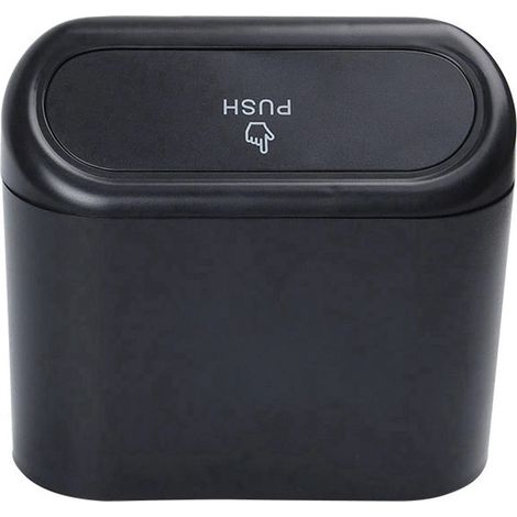 10 Mini poubelle voiture plastique noir 1L pour portière, organisateur rangement accessoire voyage auto (1/5)