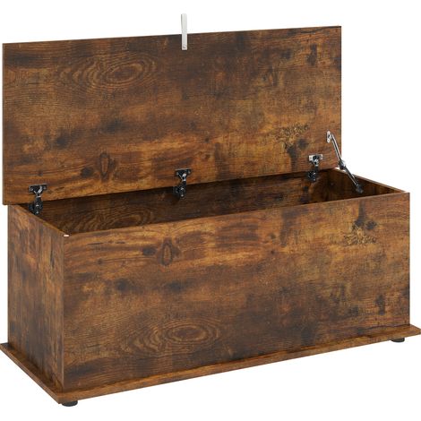 GagaBanc de rangement coffre capacite 120 kg pour chambre et entree en bois 100x40x40 cm marron (1/5)