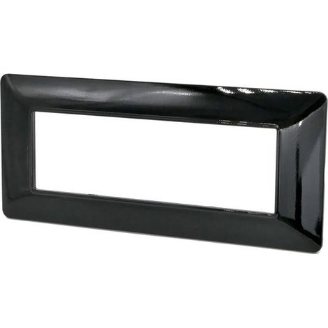 Placchetta per interruttore a 7 posti nero cassetta 507 compatibile con btcino matix supporto cover (1/2)