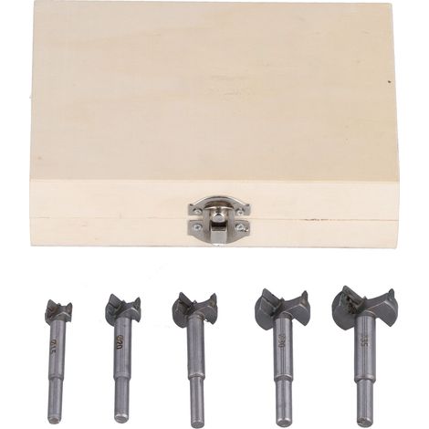 Ensemble de 5 forets à bois, fraise à trous pour charnières avec coffret de rangement