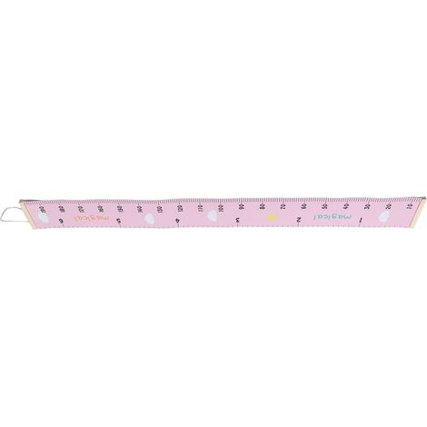 Toise pour enfants, toise précise pour la taille des bébés, en toile amovible, à accrocher au mur, rose nuage. (1/5)