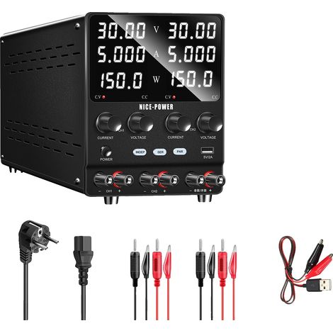 Fuente de alimentación, doble salida, carga inteligente, doble canal de 30 V 5 A (1/2)