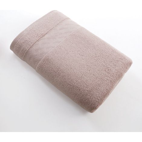 Serviette de bain extra épaisse, 70 x 140 cm, pur coton, serviette de haute qualité, serviette de bain absorbante en pur coton pour adultes, hommes et femmes, Rose 1 (1/2)