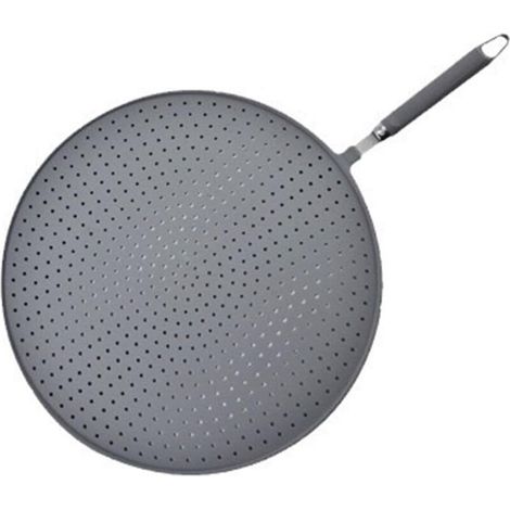 Pare-éclaboussures en silicone et acier inoxydable, adaptés aux ustensiles de cuisine, ne passent pas au lave-vaisselle, empêchent efficacement les projections d'huile.