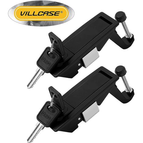 Lot de 2 loquets de compression pour portes marines, verrous de sécurité à clé, loquets de placard réglables pour bateau, yacht, camping-car - Alliage de zinc, noir (1/4)