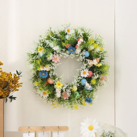 Guirlande De Pâques - Lapin Floral Artificiel 40 Cm - Décoration Printemps Pour Porte Mur Intérieur Extérieur - 1 Pièce (1/5)