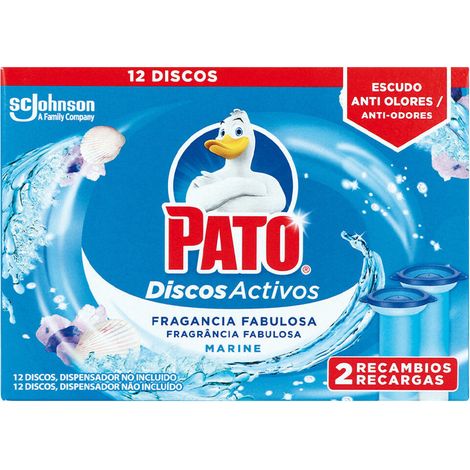 Deodorante per toilette Pato Discos Activos Ricambio Marino 2 Unità Disinfettante