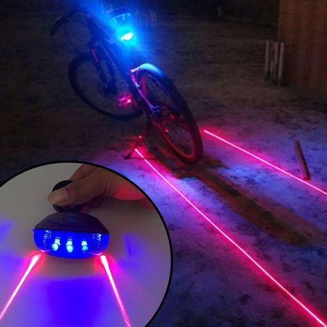 luces traseras para bicicleta, luces traseras láser, luces traseras, luces de advertencia, accesorios para bicicletas (1/2)