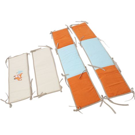 tours de lit bébé, couleur unie, respirants, doux, imprimés, doublure en maille, protection de la tête, pour berceau type A (1/5)