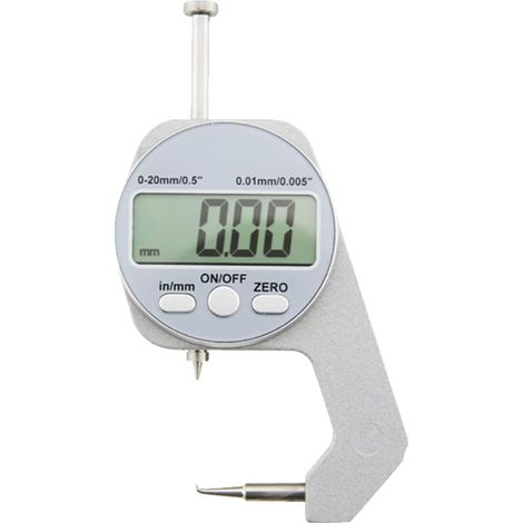 LCD Digital Display Thickness Gauge, Metric Micrometer, Wall Thickness Measuring Tools, 0-20 mm, Angled Style (1/5)