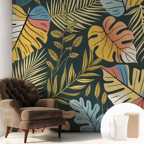 Carta Da Parati - Mural - Con Sala Da Pranzo - Camera Da Letto - Cameretta - Con Colla Gratuita Energia tropicale 250x250 cm (1/5)