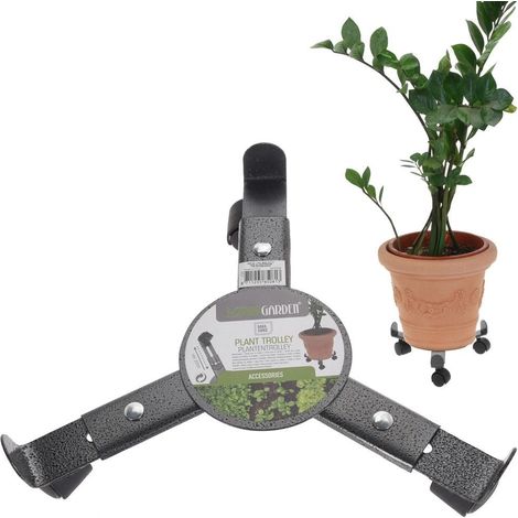 Verstellbarer Metall-Blumentopfständer mit Rollen, 30 cm (1/3)