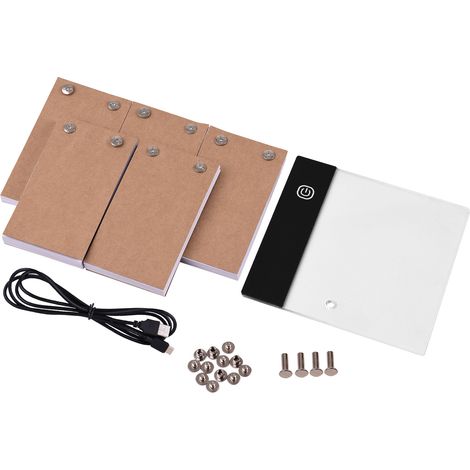 Kit Flip Book avec Mini Tablette Lumineuse LED, 300 Feuilles Papier Flipbook, Vis de Reliure pour Dessin, Calque, Animation, Croquis, Création de Dessin Animé (1/5)