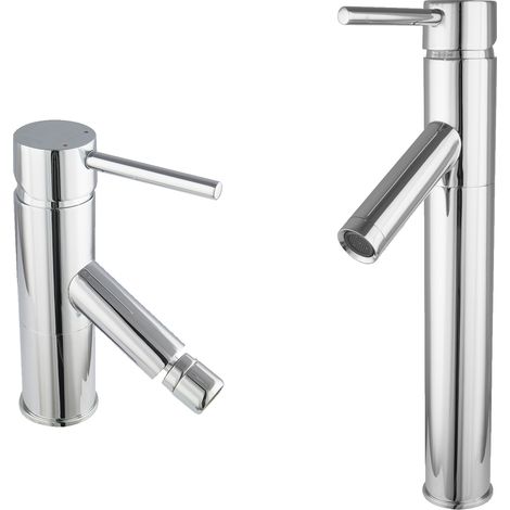 Ensemble de robinetterie à mélangeur monocommande PaulGurkes pour bidet et lavabo (1/5)